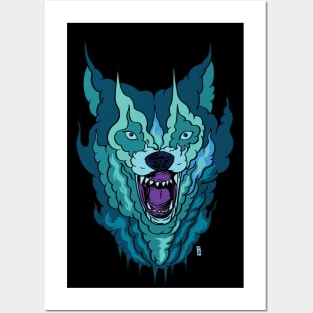 Vapor Wave Wolf Posters and Art